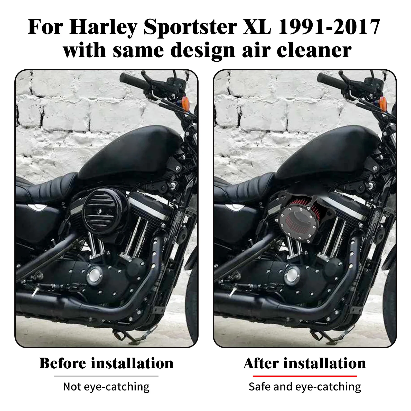 Motorcycle Air Cleaner Intake Element 1PC Air Filter Replacement For Harley Sportster Iron XL 883 XL1200 Nightster 48 72 1991-21