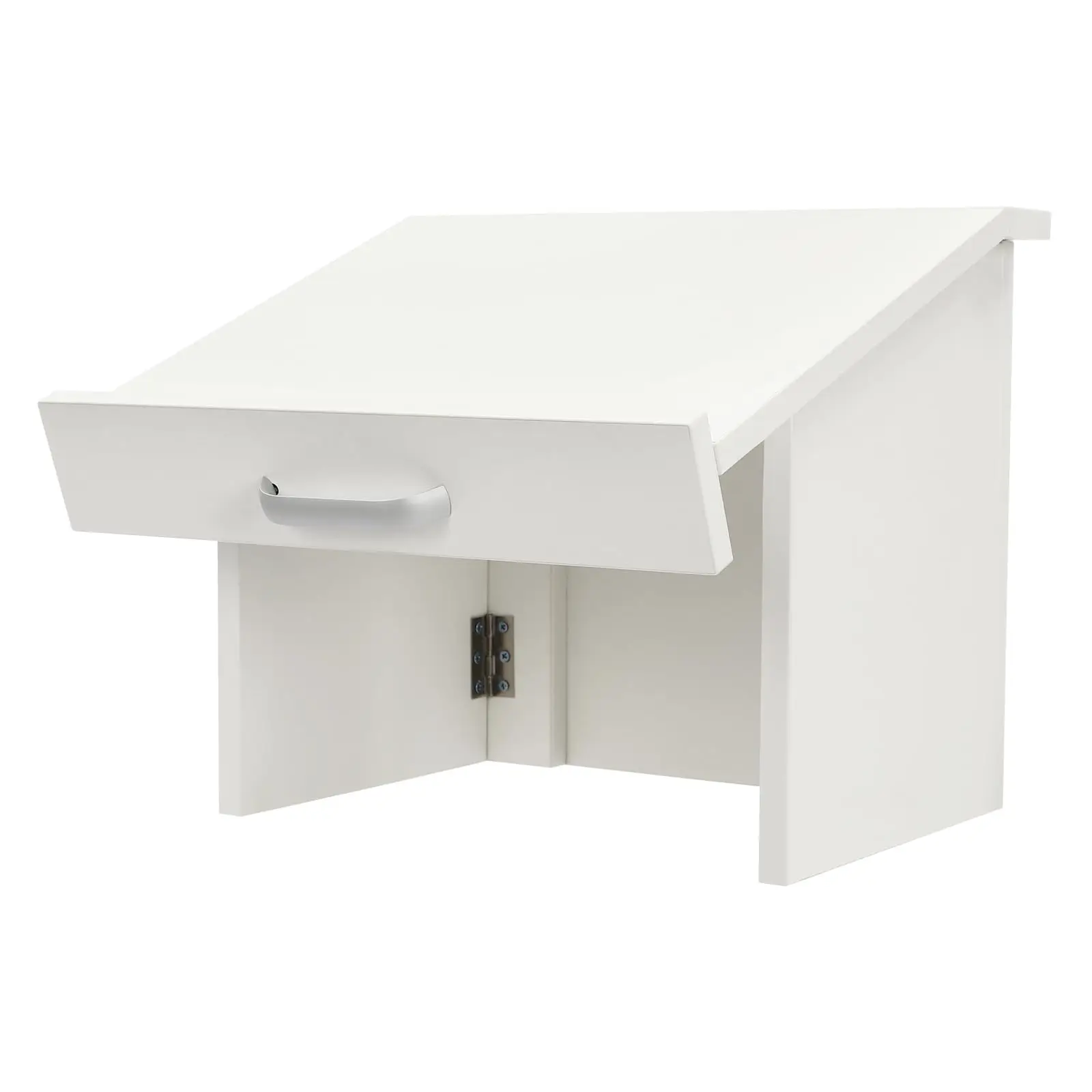 

Foldable Tabletop Podium, 12.6" Portable Platform Desktop Lectern, Wooden Presentation Podium Teacher Speaker Desk Lectern for C