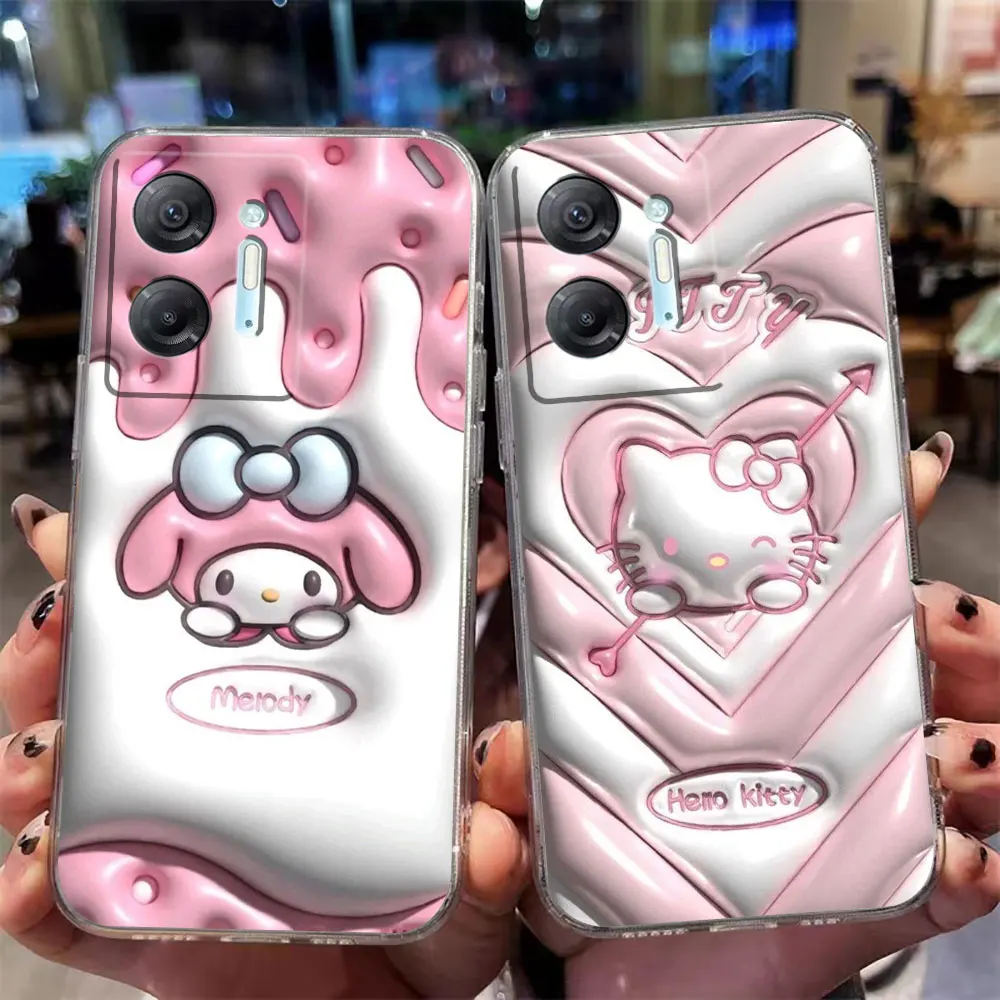 Clear Phone Case For Infinix HOT 9 10 11 12 12i 20 20s 30 30i POVA 2 3 4 PRO PLAY Case Funda Shell Anime Hello K-kitty K-Kuromi