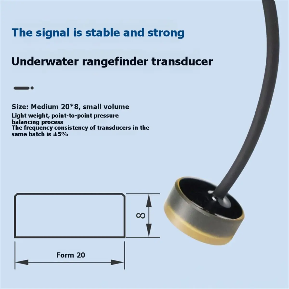 2MHz Hydroacoustic Transducer Distance Sensor Under Water --03A Ultrasonic Underwater Ranging Transducer