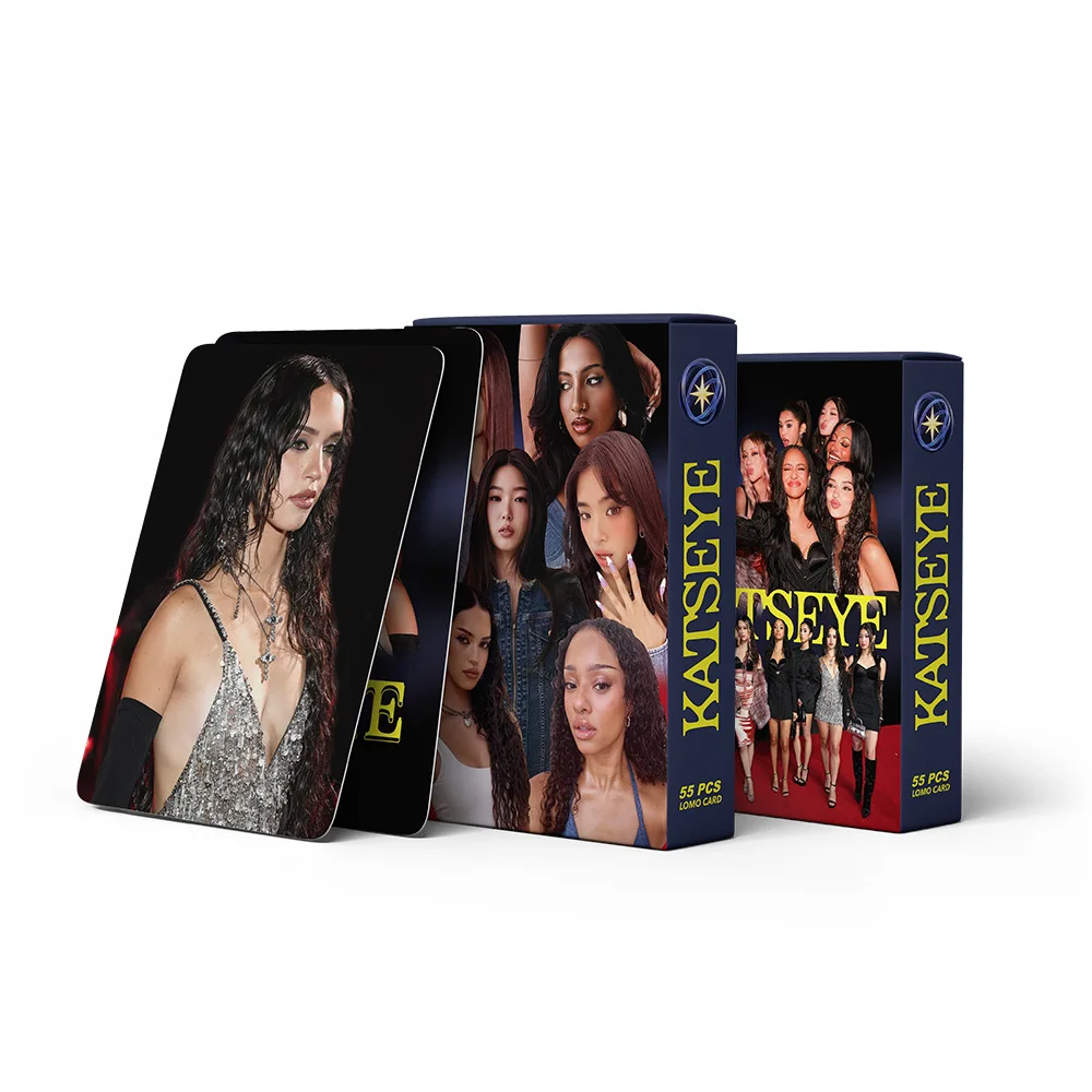 55Pcs/Set Kpop Idol KATSEYE New Album BEAUTIFULCHAOS Lomo Cards LARA DANIELA HD Printd Photocards Stickers MANON MEGAN Fans Gift