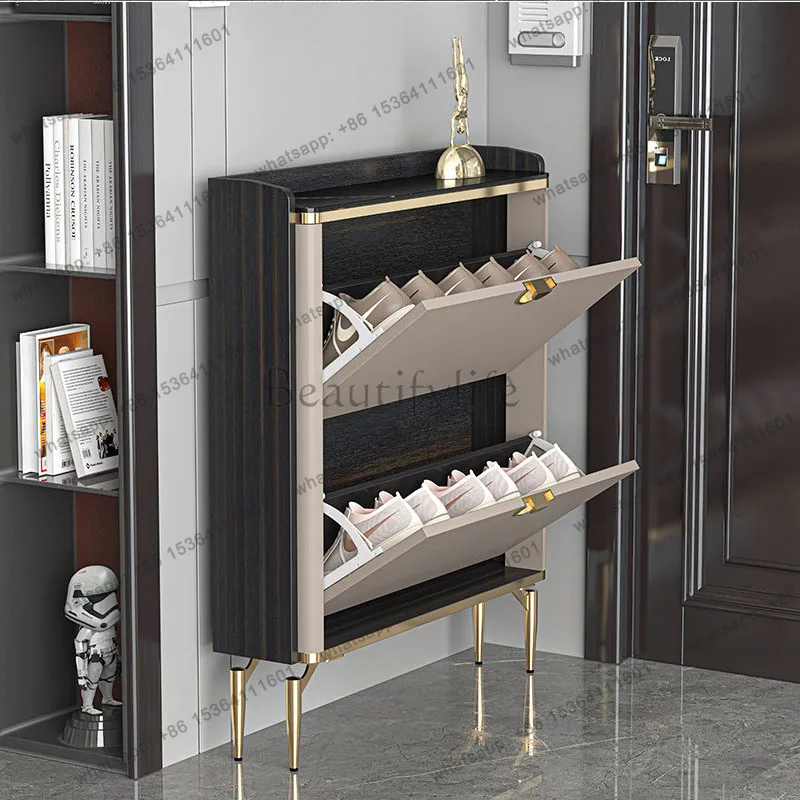 LD Mobile Organizer Shoe Cabinet Storage Box Living Room Luxury Designer Slippers Shoe Shelf Modern Zapatero Shoemakers
