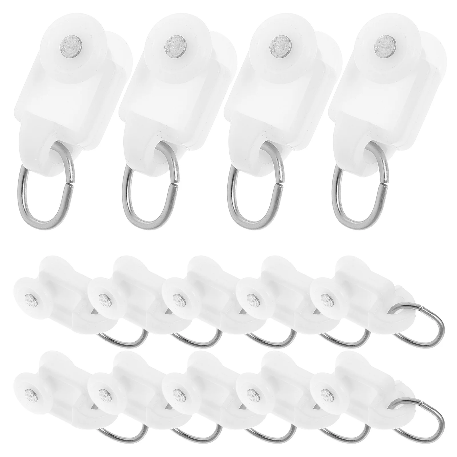 Curtain Hook Roller for L Shape Rail Track Ceiling Mount Drapery Gliders Shower Rod Pulley Carrier Clips Smooth Operation