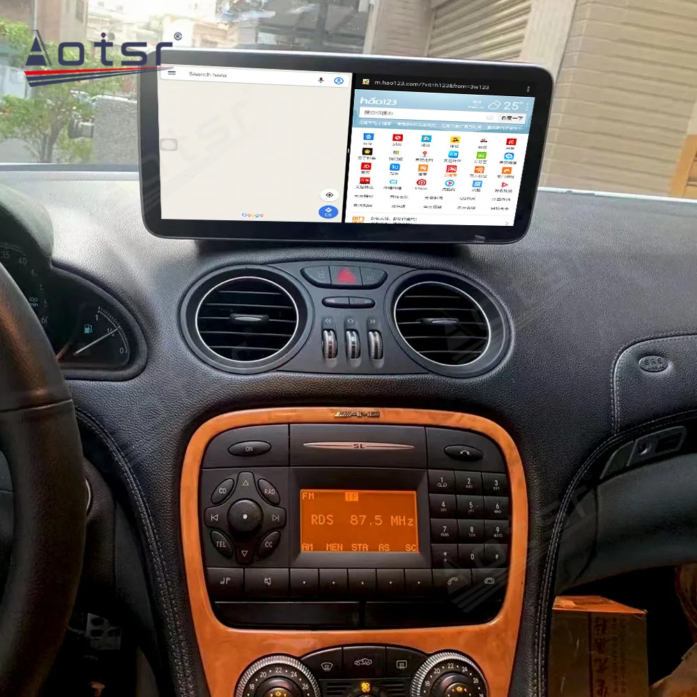 10.25 'أندرويد 13 شاشة تعمل باللمس راديو ستيريو للسيارة لمرسيدس بنز SL مشغل وسائط متعددة لاسلكي لتحديد المواقع والملاحة اكسسوارات السيارات