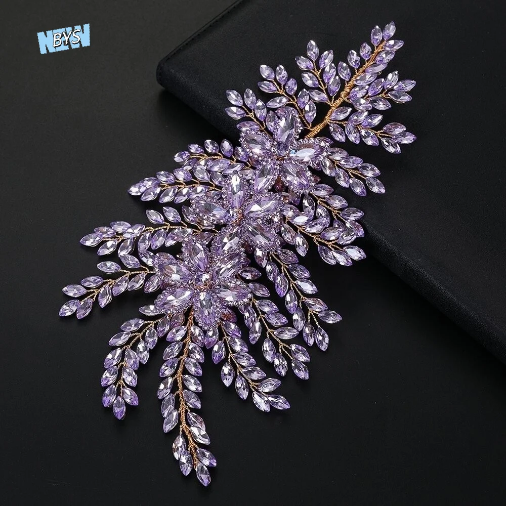 

Sparkling Wedding Headband Elegant Leaf Design Wedding Hair Accessories Rhinestone Flower Luxury Women's Rhinestone Headpieces