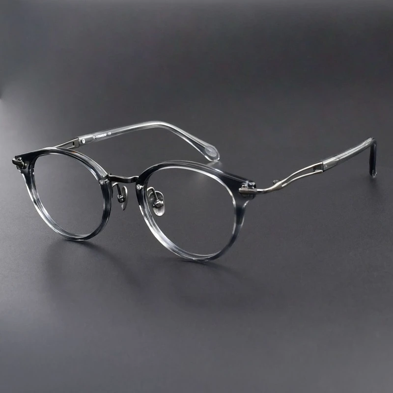 عالية الجودة خلات البيضاوي الرجعية وصفة طبية العلامة التجارية تصميم اليدوية إطار قصر النظر نظارات النساء التيتانيوم الرجال نظارات القراءة Gafas