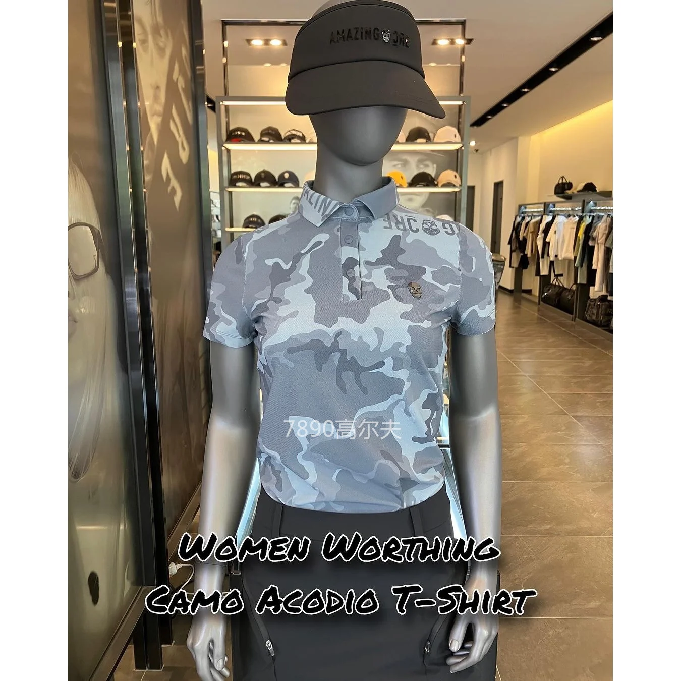 

2025 Summer Thin Women's Golf Clothing New Fashion Golf Wear Skull Camouflage Short Sleeve Top Luxury Brand Golf T-shirt