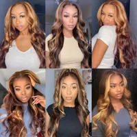 30 40 Inch 16A Highlight Ombre Body Wave Bundles 100% Human Hair Brazilian Pure Human Hair 2 3 4 PCS Colored 4/27 Weave Raw Hair Bundles Extensions For Women 6