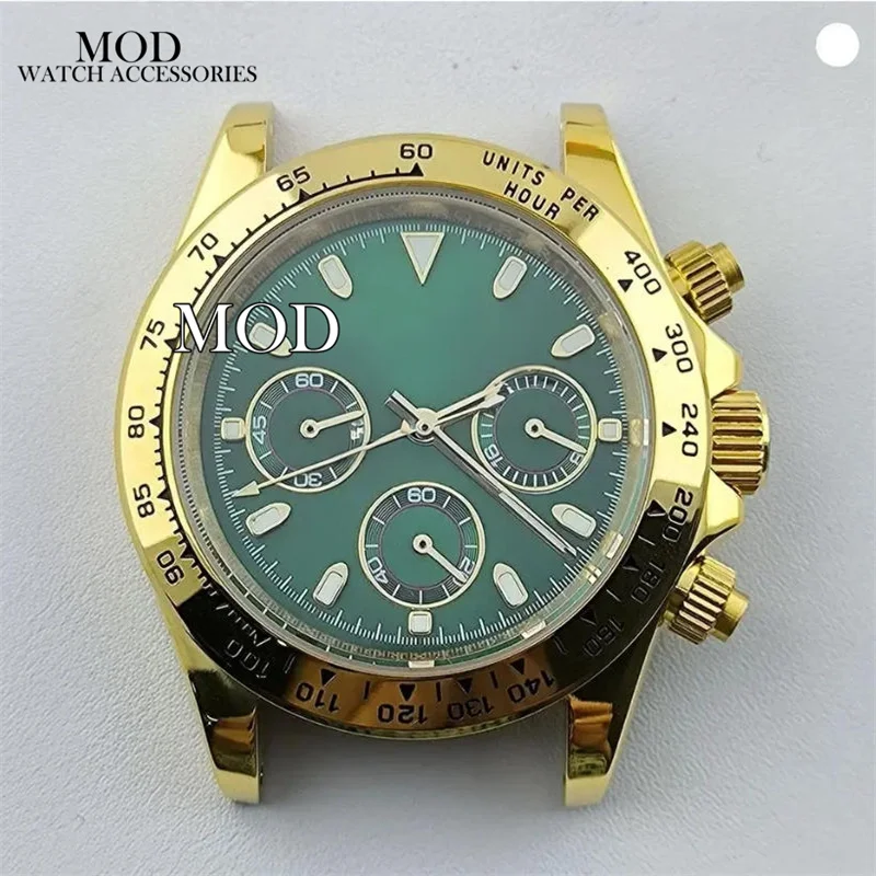 39mm VK63 Case Panda Dial Hands Stainless Steel Bracelet for MOD Daytona VK63 Movement Chronograph Mens Waterproof Watch Parts view 4