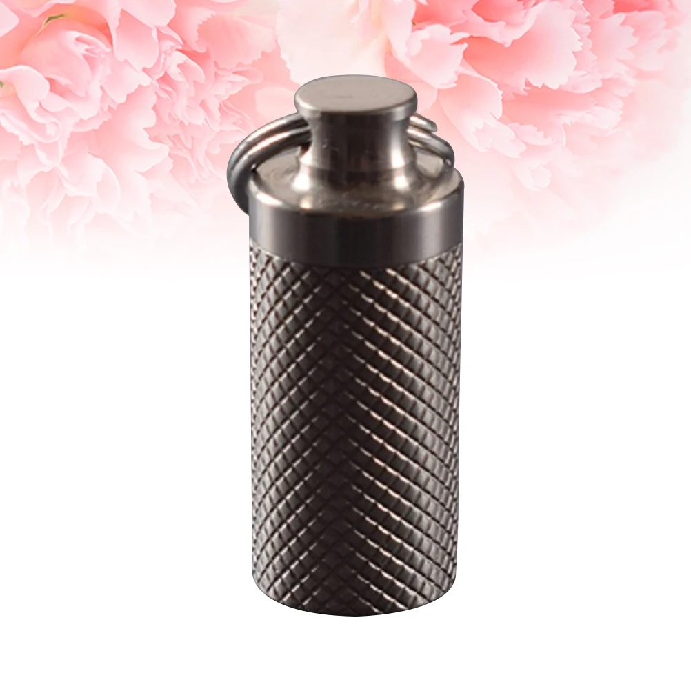 

Emergency Pill Box Waterproof Titanium Case Organizer Portable Container Keychain for Outdoor Travel