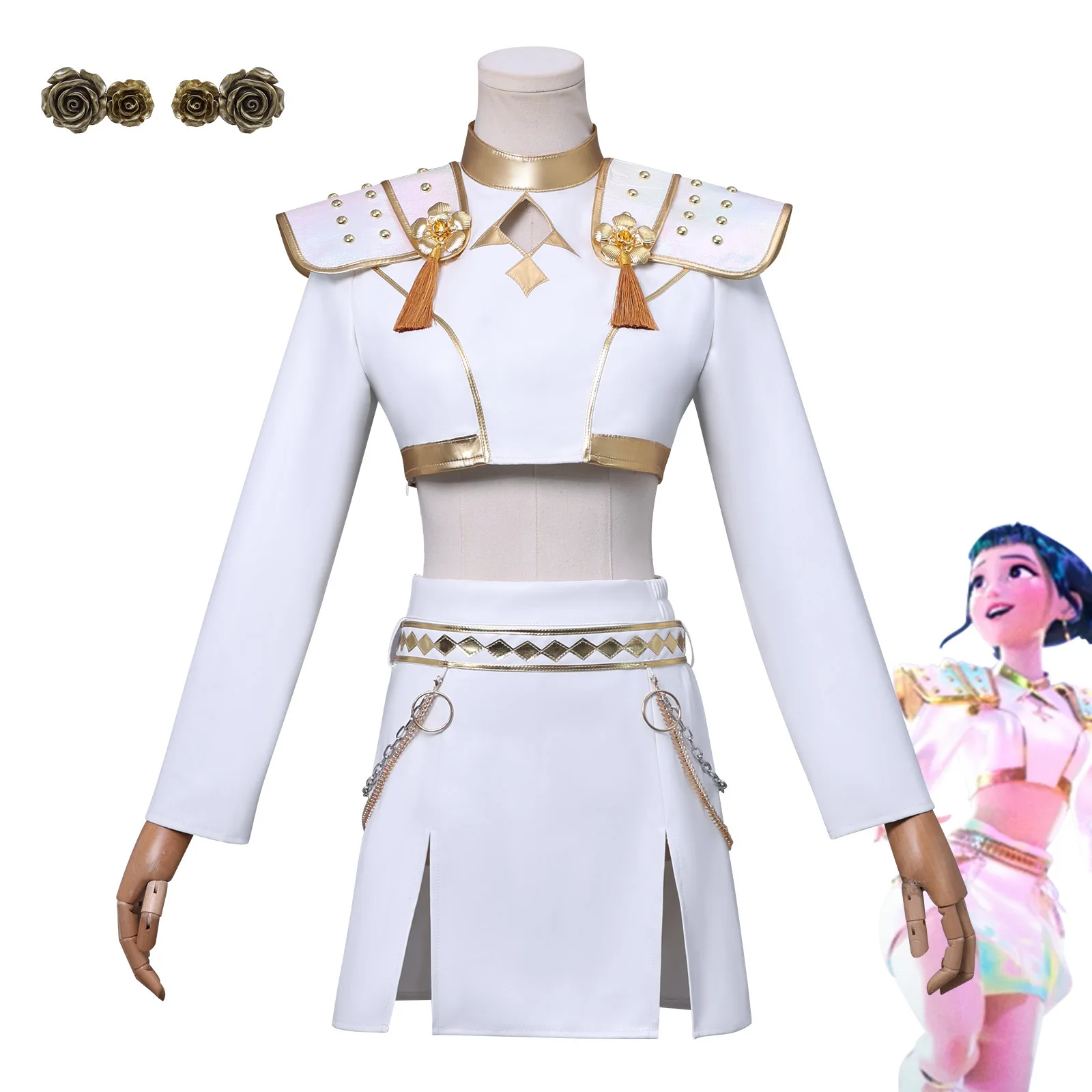

New K-POP Korean Girl Group "Huntress" Cosplay Costume Rumizoy White Skin Version Cosplay Dress.