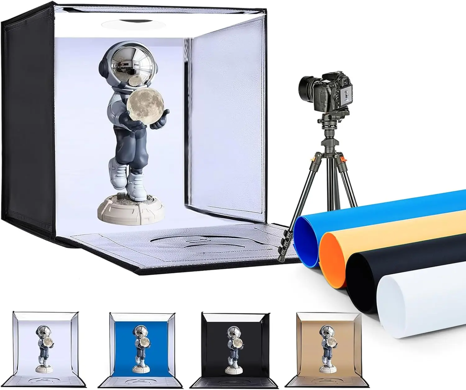 

20x20 Photo Studio Light Box with 160 LEDs & 4 Backgrounds for Professional Product Photography