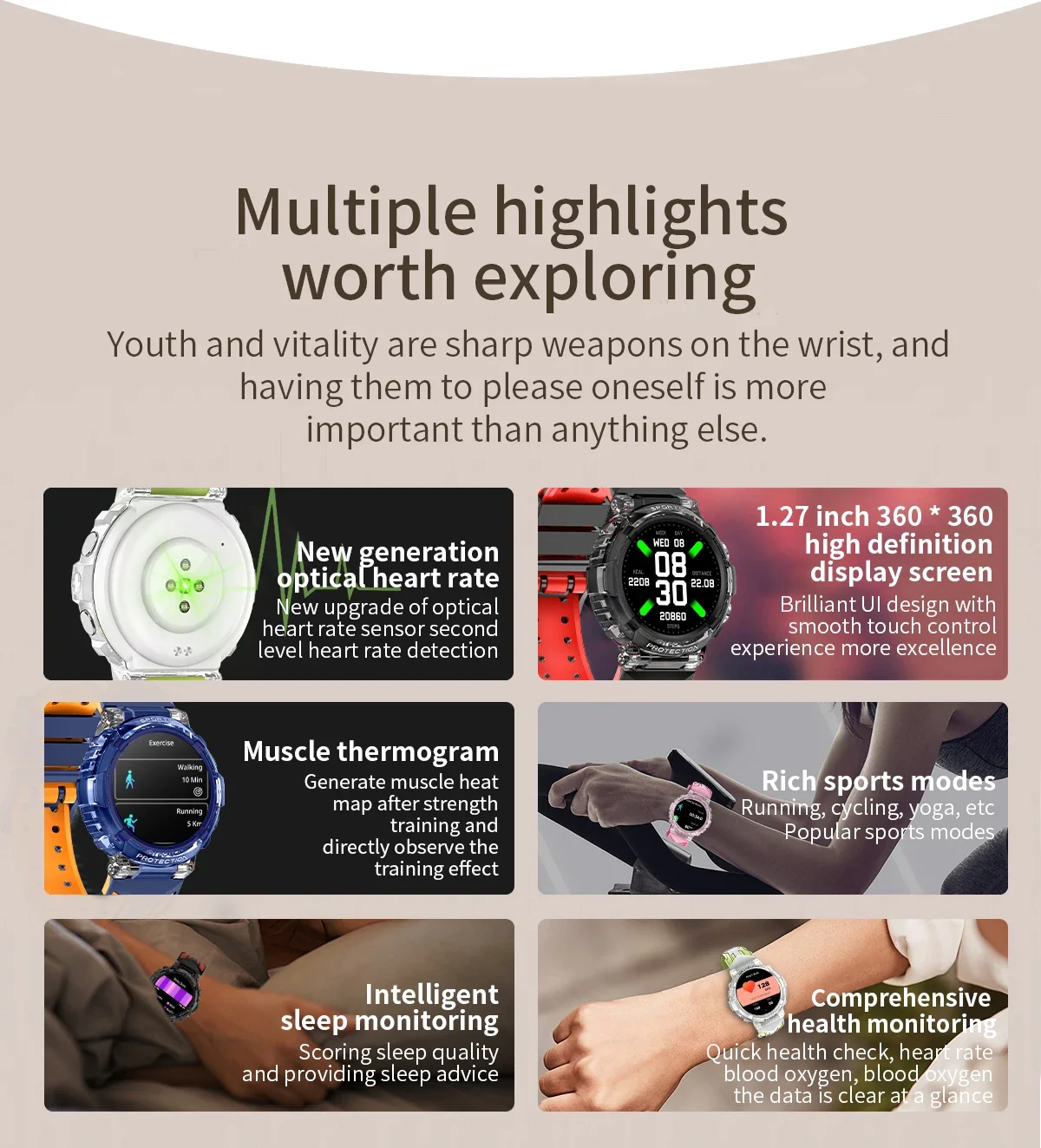 HT25 Fashion Crystal Shell Smartwatch Uitgerust met LED-zaklamp Heren Dames Waterdicht Gezondheidstesten Bluetooth Smart Watch Nieuw