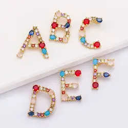Hot Sale Gold Color Initial CZ Pendant Charm Letter Necklace Name Making Jewelry Accessories For Women DIY Bracelet Necklace