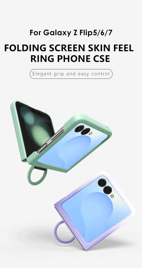 Hartschalen-Handyhülle mit Farbverlauf und Ring für Samsung Galaxy Z Flip 8 7 FE 6 5 Flip7, Schutzhülle mit großem Sichtfenster – Detail 6