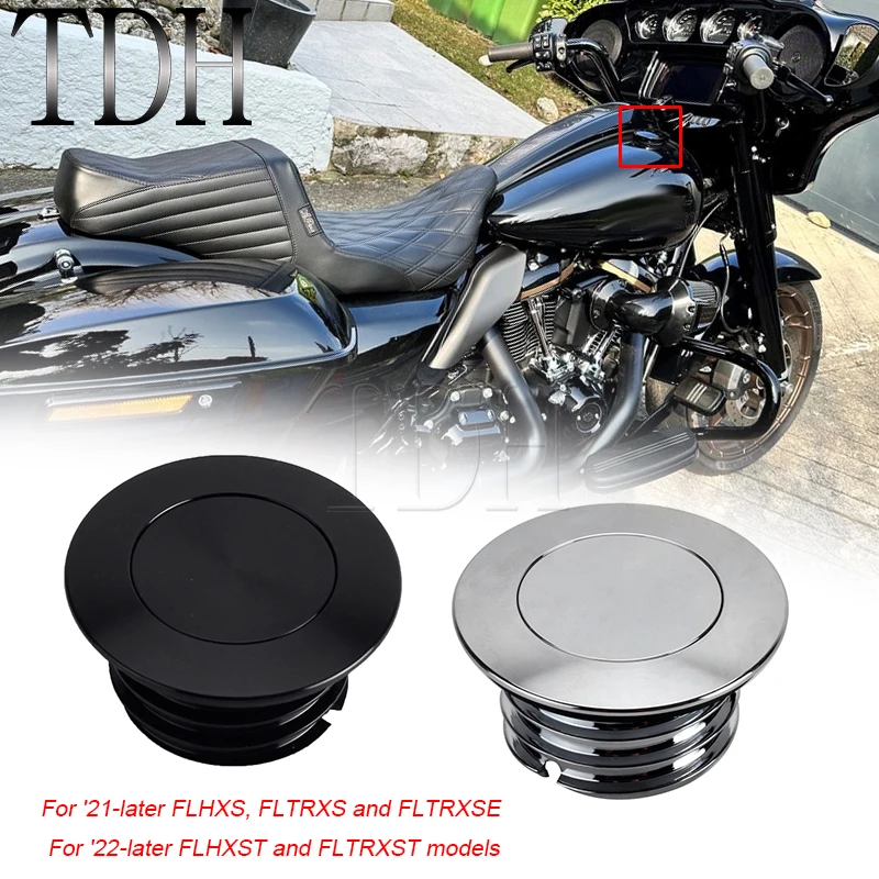 For Harley Touring FLHXS FLTRXS FLTRXSE FLHXST FLTRXST Vented Gas Cap Fuel Tank Thread Pop-Up Style Oil Caps Fuel Cap 2021-2023