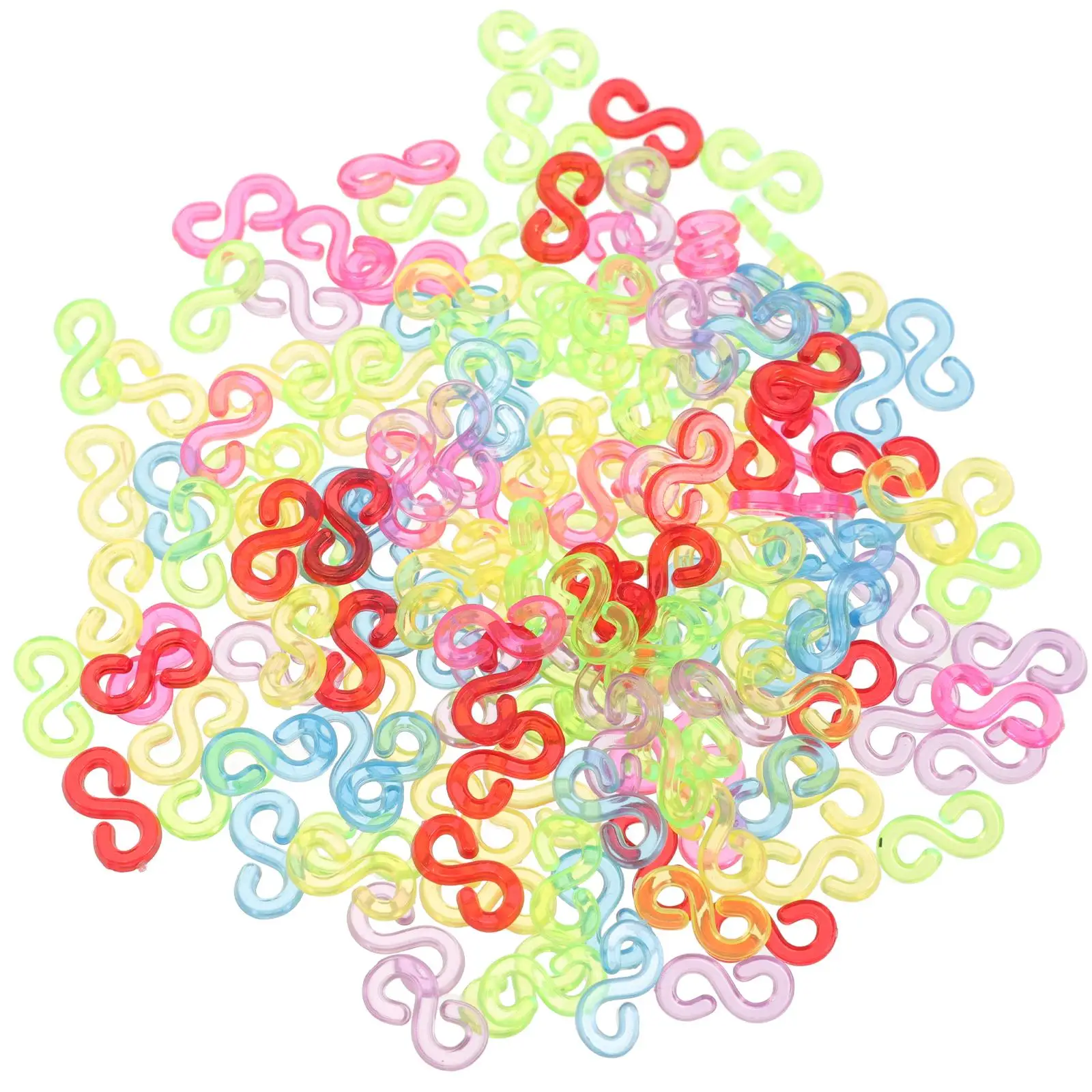

1000 Pcs S Clips Rubber Bands Connector Clasps Clear Elastics Plastic DIY Jewelry Making Kit Bracelets Necklaces Rings Pendants
