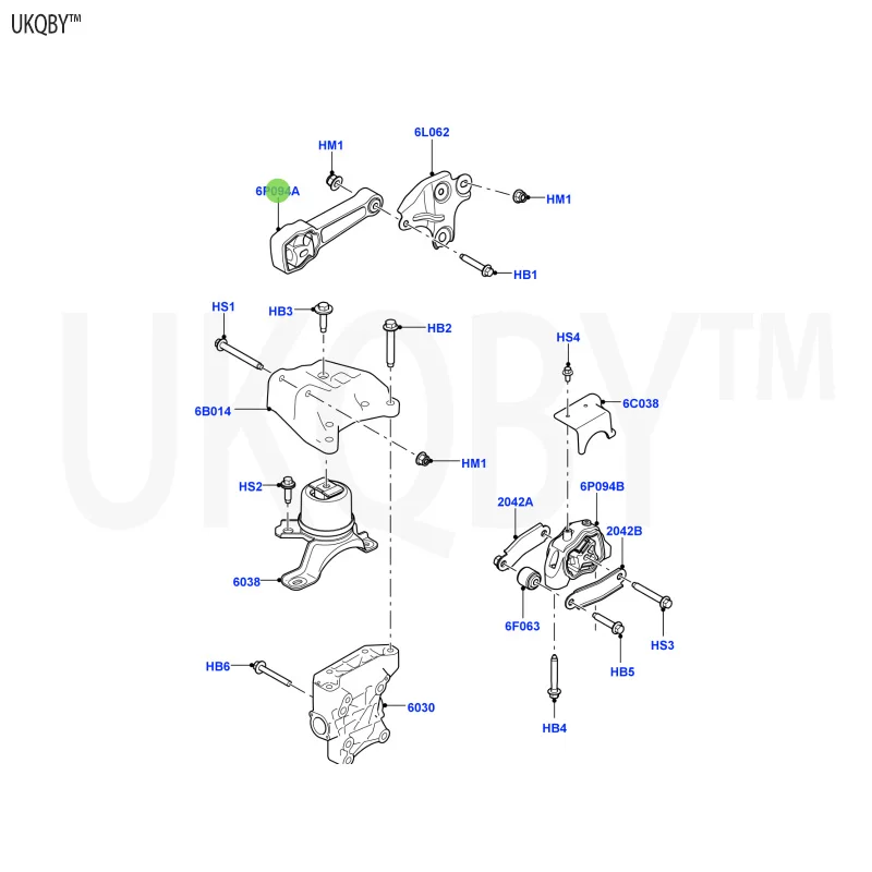 La nd Ro ve r second-generation Freelander 2006-2014 La nd Ro ve r LR000597 spacer assembly - engine mount