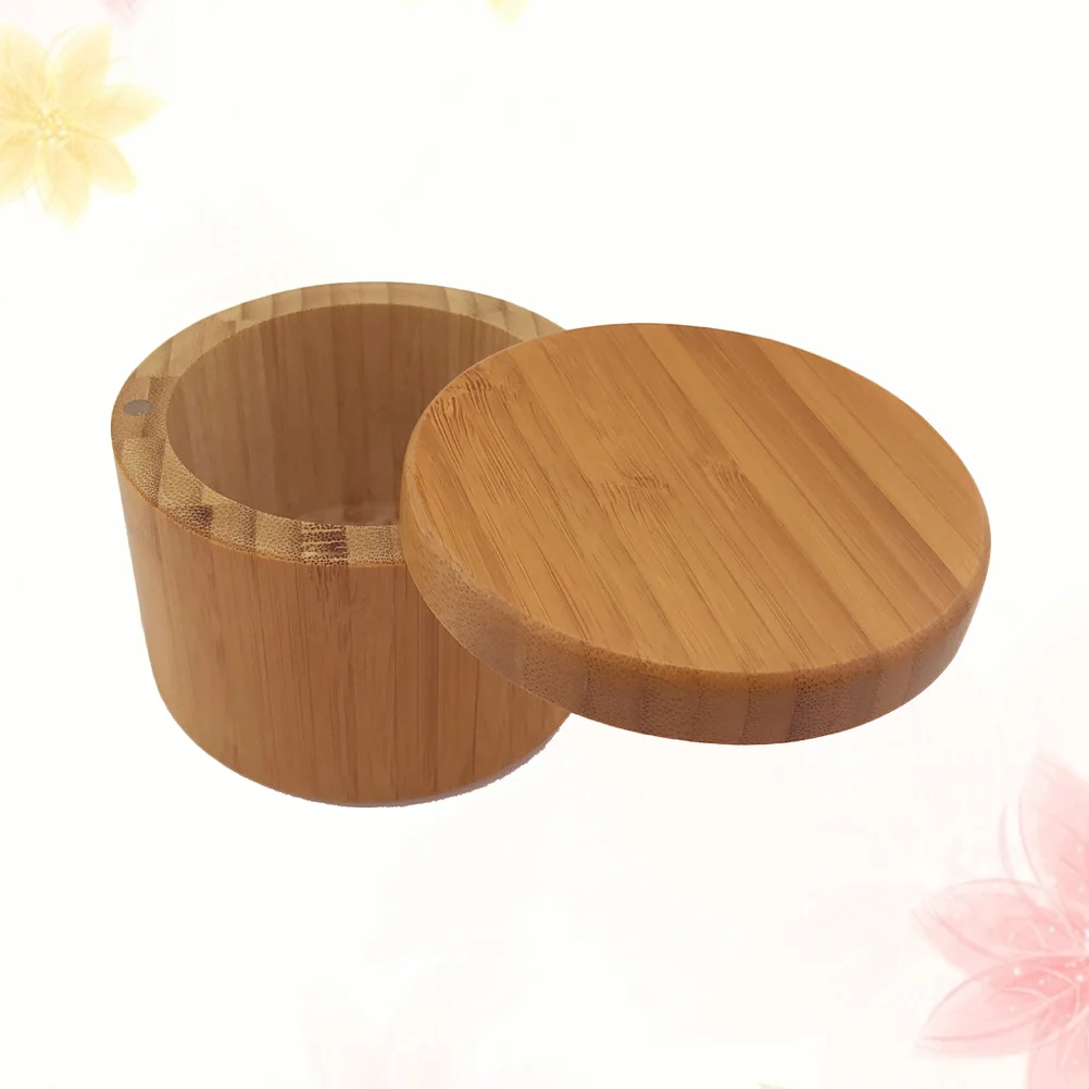 

Premium Bamboo Condiment Jars With Lid Eco-Friendly Spice Storage Containers For Kitchen Seasoning Salt Sugar Organizer Box