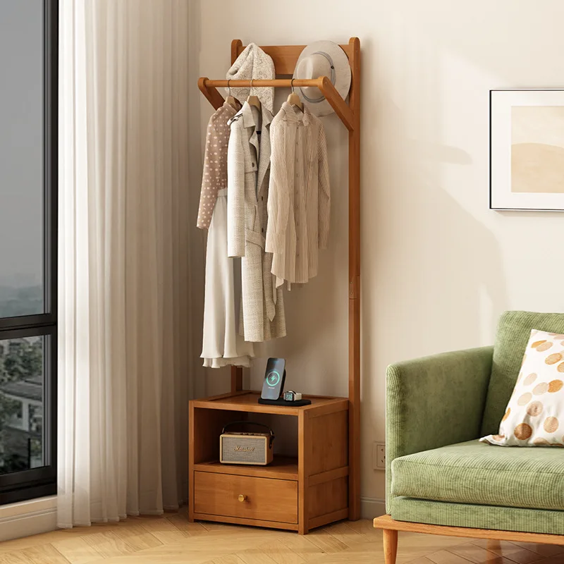 Bedside table hanger integrated solid wood floor-to-ceiling household bedroom bedside vertical small