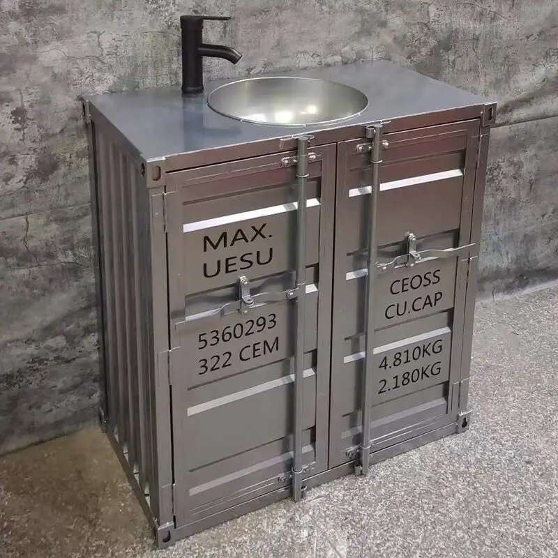 Industrial style personalized creative wash basin bar restaurant integrated floor container commercial wash basin cabinet