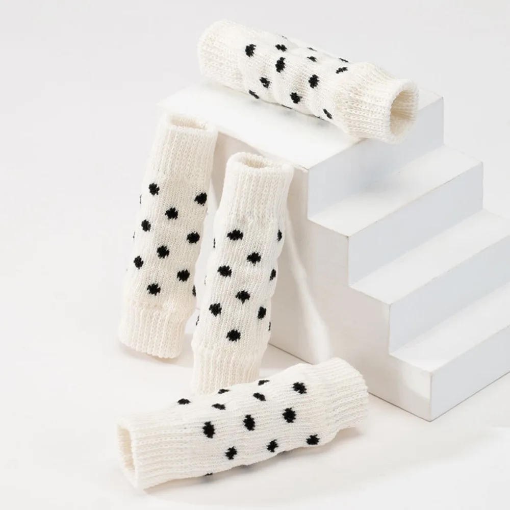4Pcs/set Trendy Knitted Puppy Booties Anti Urine Dog Elbow Protector Warm Knee Pad Pet Leg Warmer Dog Leg Cover Dog Socks
