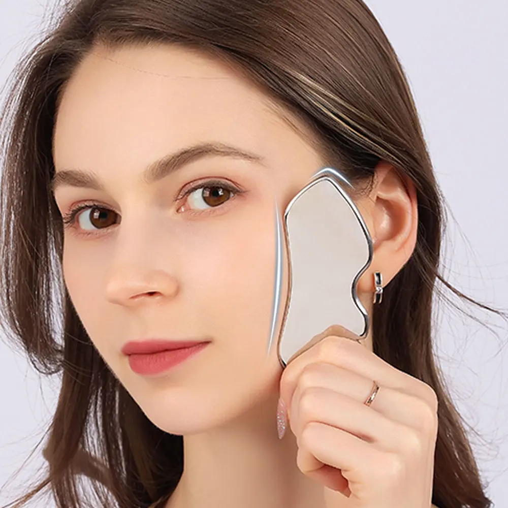 New Guasha Scraping Massage Scraper Face Massager Gua Sha Board Stainless Steel Body Muscle Relaxing Scraping Board Massage Tool