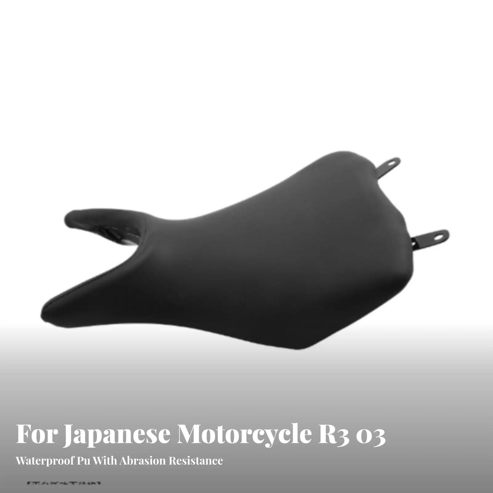 Supportive Front Seat for Yamaha R3 2015-2024 Motorcycle Cushion Black PU Leather Ergonomic Saddle with Sponge Fill