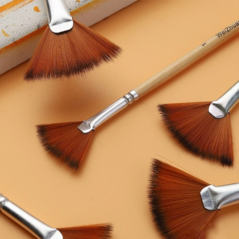 Pincel de pintura portátil con punta de abanico, suministro de Pascua para huevos de Pascua, pintura Gouache de acuarela acrílica para colorear