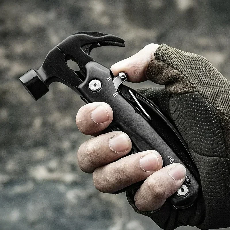 

Portable Multifunctional Plier Tool Claw Hammer Stainless Steel Tool Outdoor Survival Wire Cutter Camping Knife Wrench Hand Tool