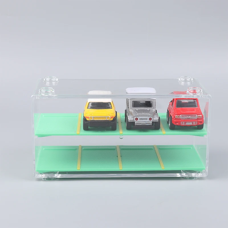 1/64 Car Model Display Shelf With Parking Space Toy Car Transparent Storage Box 8 Slot Showcase Finishing Cabinet