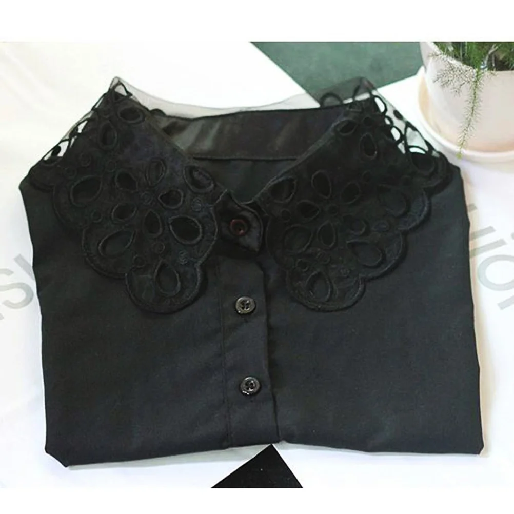 

Black Lace Detachable Collar Half Shirt For Women Girls 30Cm Front 22Cm Rear 39Cm Neckline 37Cm Shoulder Size False
