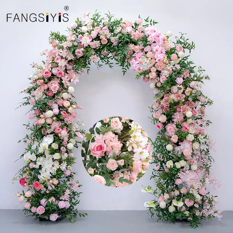 

600cm Flower Row Wedding Arch Arrangement Flowers Stage Road Lead Flowers Wedding Scene Layout Party Decoration Arched flower