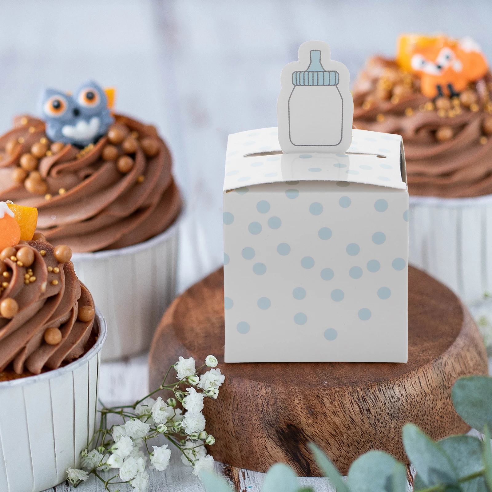 

50 Pcs Candy Box Fillable Baby Shower Treat Mini Milk Bottle Party Favors Creative Design First Birthday Celebration Gift