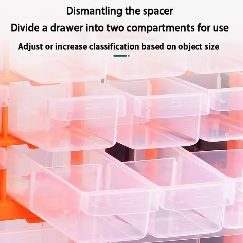 Parts Storage Box Screw Small Accessories Transparent Organizer Boxes with Drawers Large Capacity Multi Grid Tool Case Cabinet