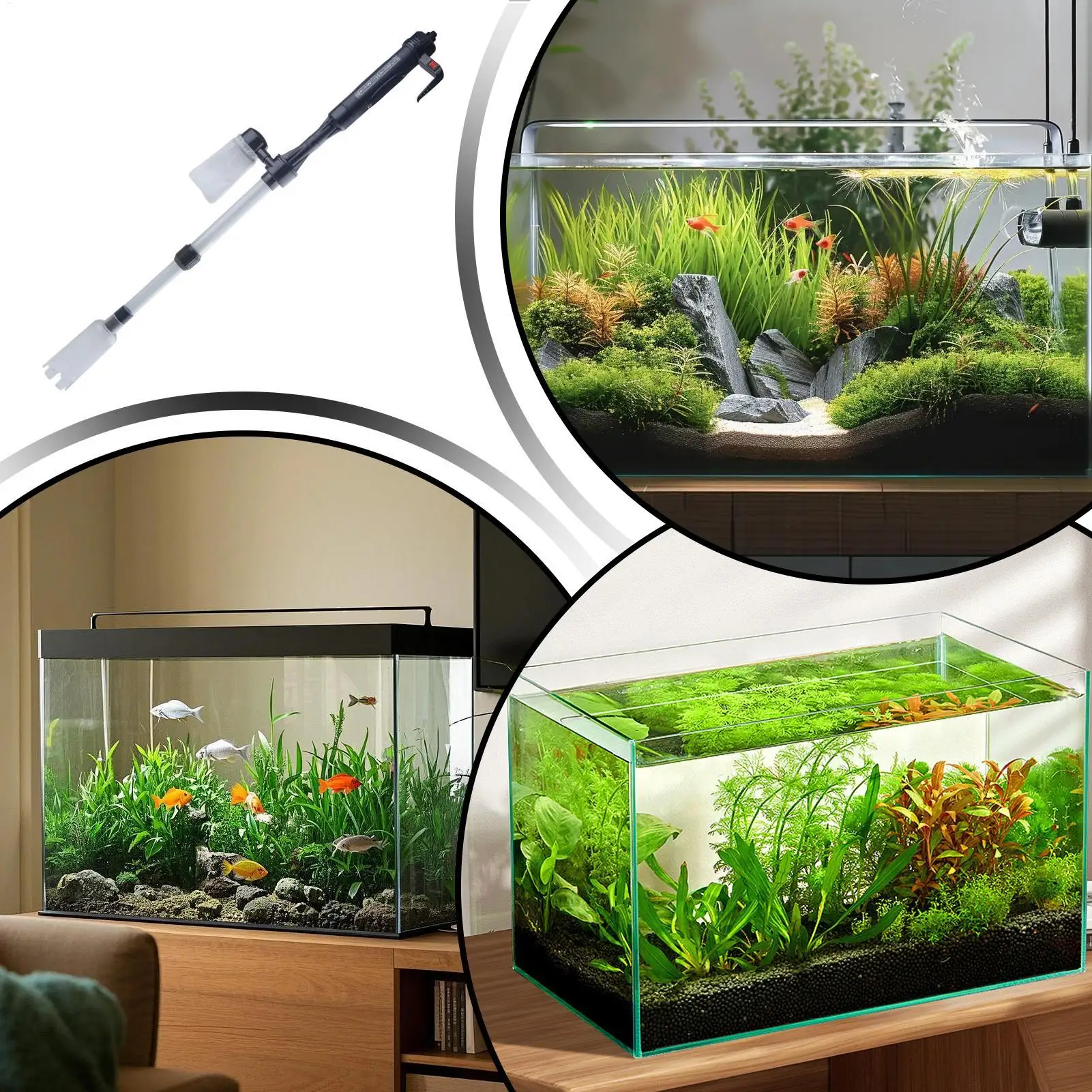 Aquarium-Substrat-Reiniger Elektrische Aquarium-Reinigungswerkzeuge Einstellbarer Wasserdurchfluss Aquarium-Reinigungsset Sandreinigung – Detail 7