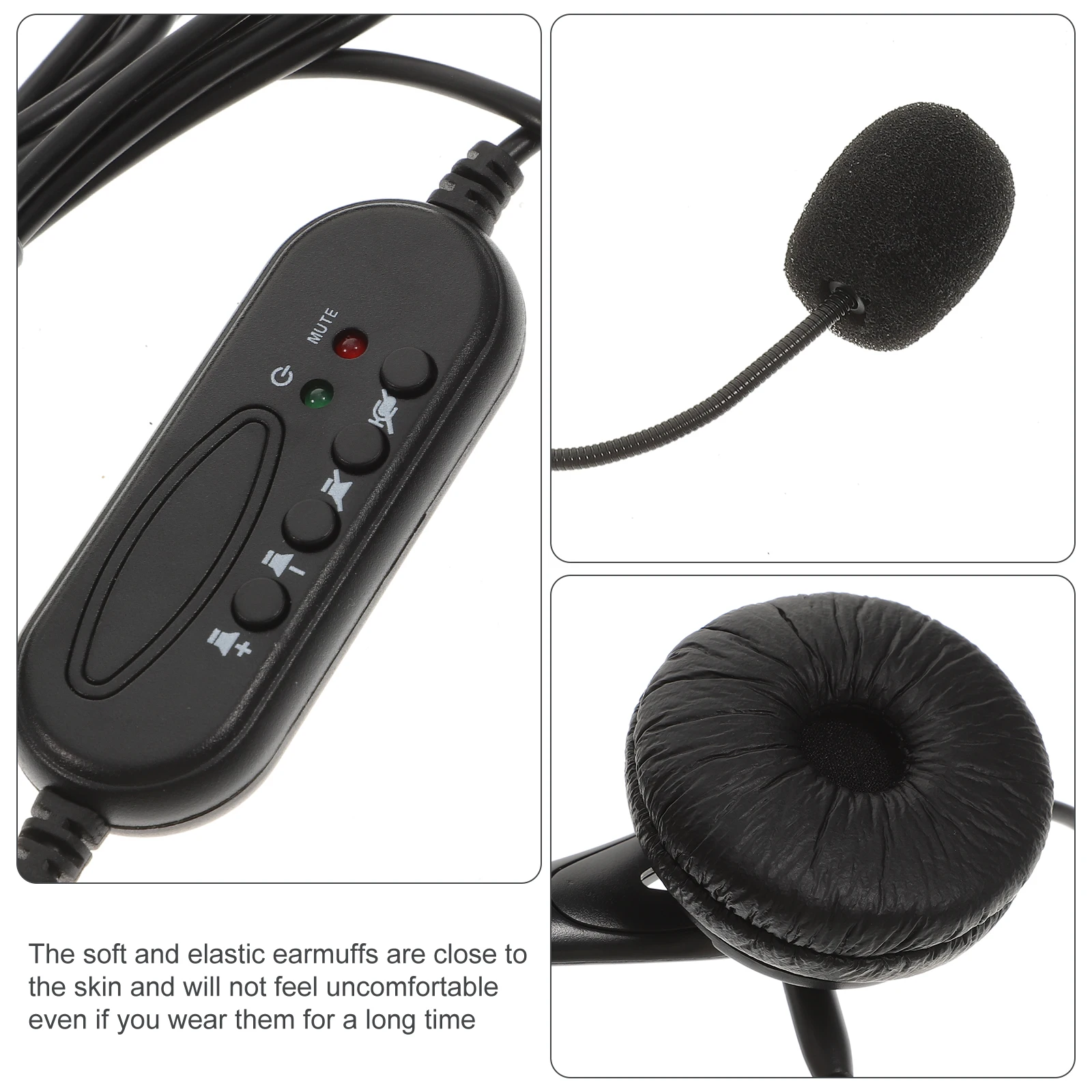 

Usb Headset With Microphone For Pc Noise Canceling Business Telephone Headset Call Center Volume Control Mute Function