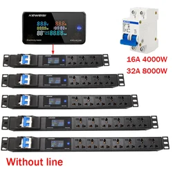 Intelligent digital display socket PDU Power Strip Distribution Unit Without line 4000/8000W 2-10 Ways Outlets