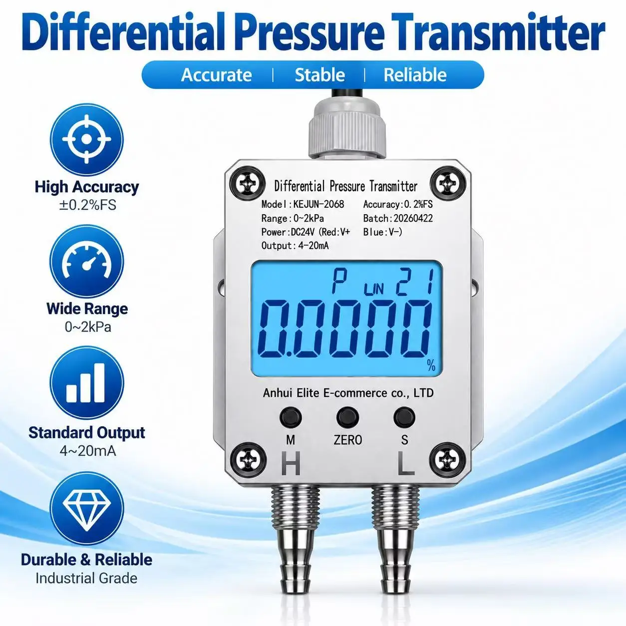 デジタル差圧伝送器-4-20ma-0-10v-0-5v-rs485-風圧センサー-0-50pa-0-100pa-0-200pa-0-2kpa