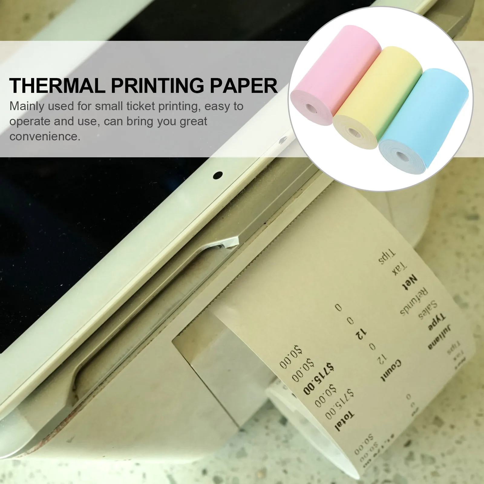 

3 Rolls Thermal Paper Receipt Papers Multipurpose Paperreceipt Printer Reciept Mini Sticker Heat-sensitive