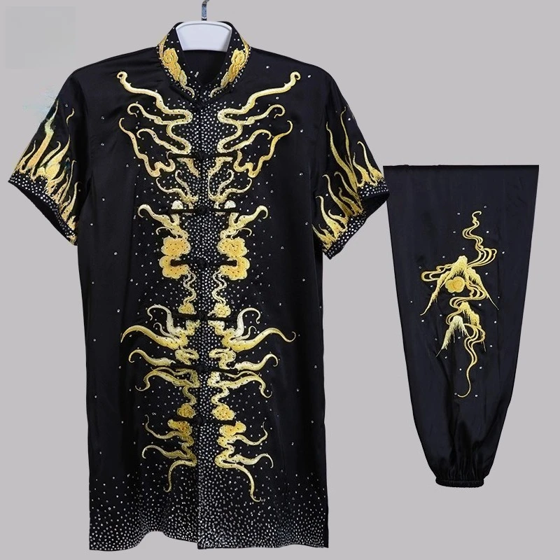 Custom Martial Arts Uniform Kung Fu Suit with Dragon Embroidery Southern Fist Long Fist Reinforced for KungFu Forms Competition