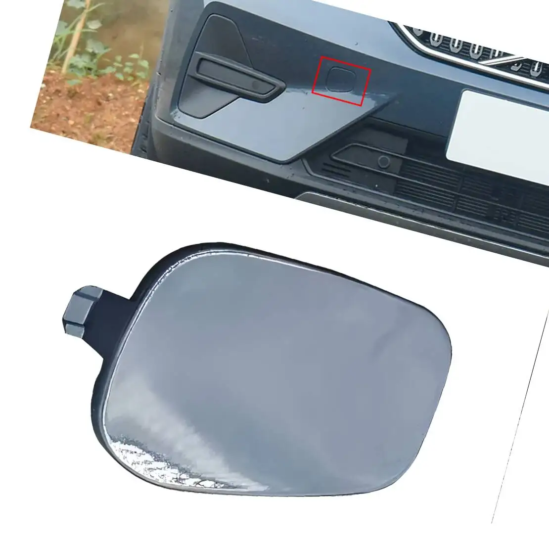 40004980 Blue Front Bumper Tow Hook Eye Cover Cap Plastic Fit For Volvo XC40 C40 2023 2024 2025