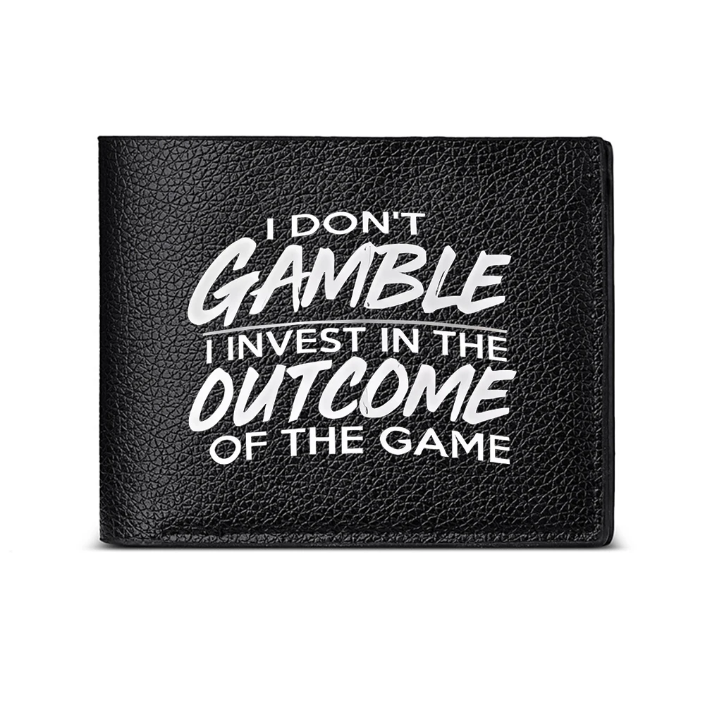 Je ne joue pas, j'investis dans l'issue du jeu Portefeuille pour homme Porte-cartes Décontracté Affaires Mode Imprimé