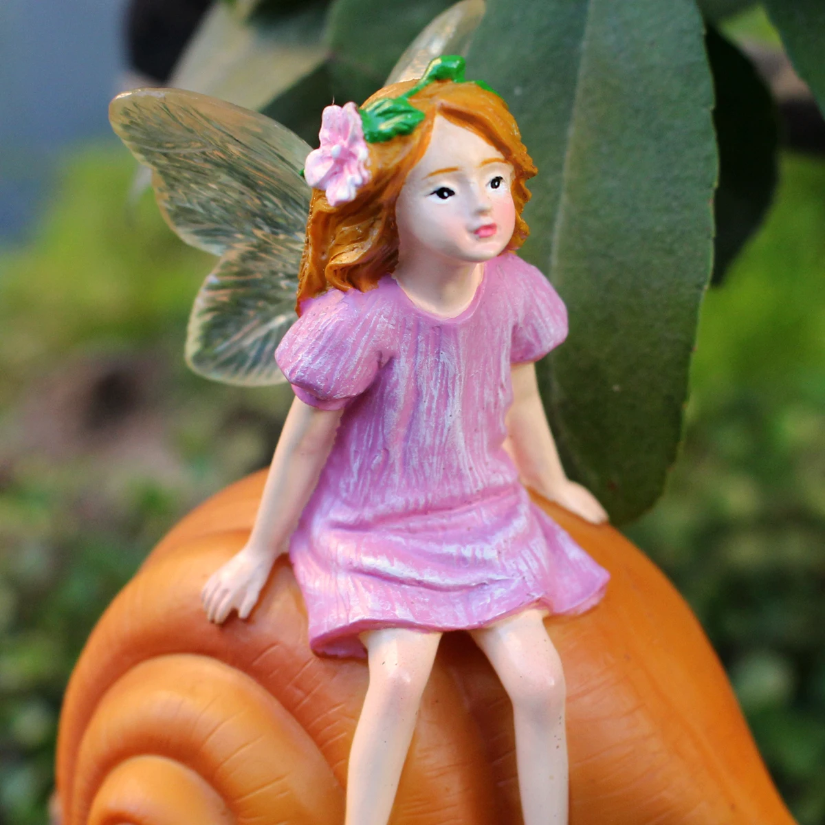 1 قطعة القواقع الجلوس الجنية الإبداعية لسطح المكتب ، ديكور المنزل ، حديقة ديكور ، حديقة تمثال راتنج حلية قزم الديكور ، ساحة ديكورا