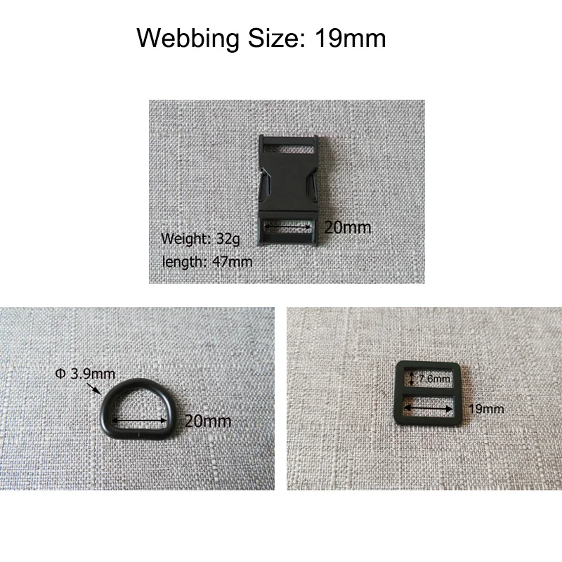 1 Set Strong Metal Buckle D Rings Release Belt Adjuster Sliders For Dog Pet Collar Harness Sewing Accessory Hardware