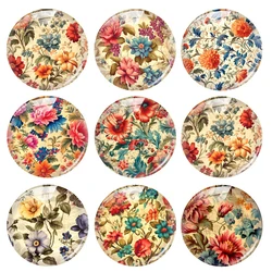 Handmade Flower Photo Glass Cabochon Charms Flatback Demo Flat Back Cameo For Diy Jewelry Making Findings Accessories