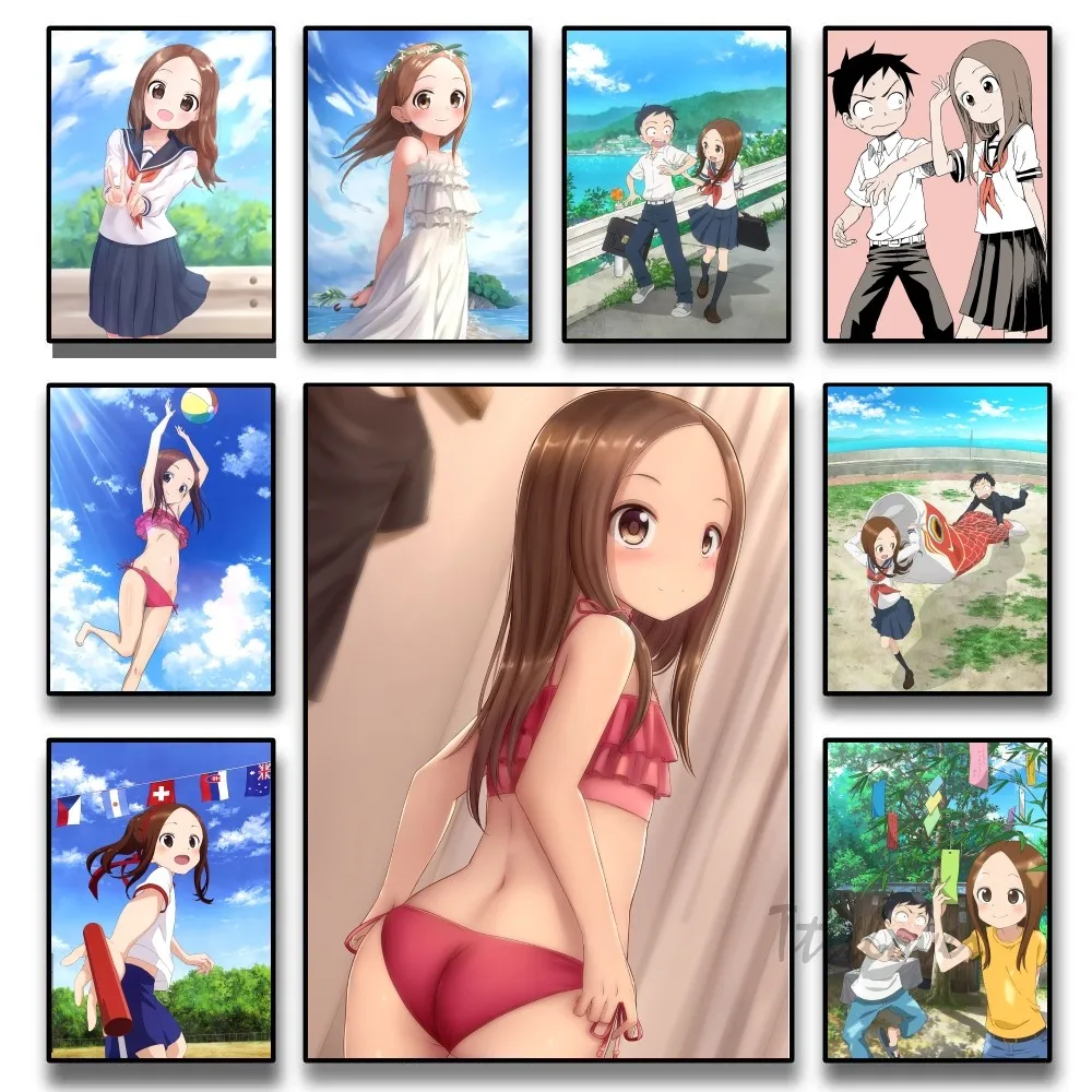 Anime Teasing Master Takagi-san Poster Stickers Art Wall Murals Decor Game Room Decor Gifts HD Painting