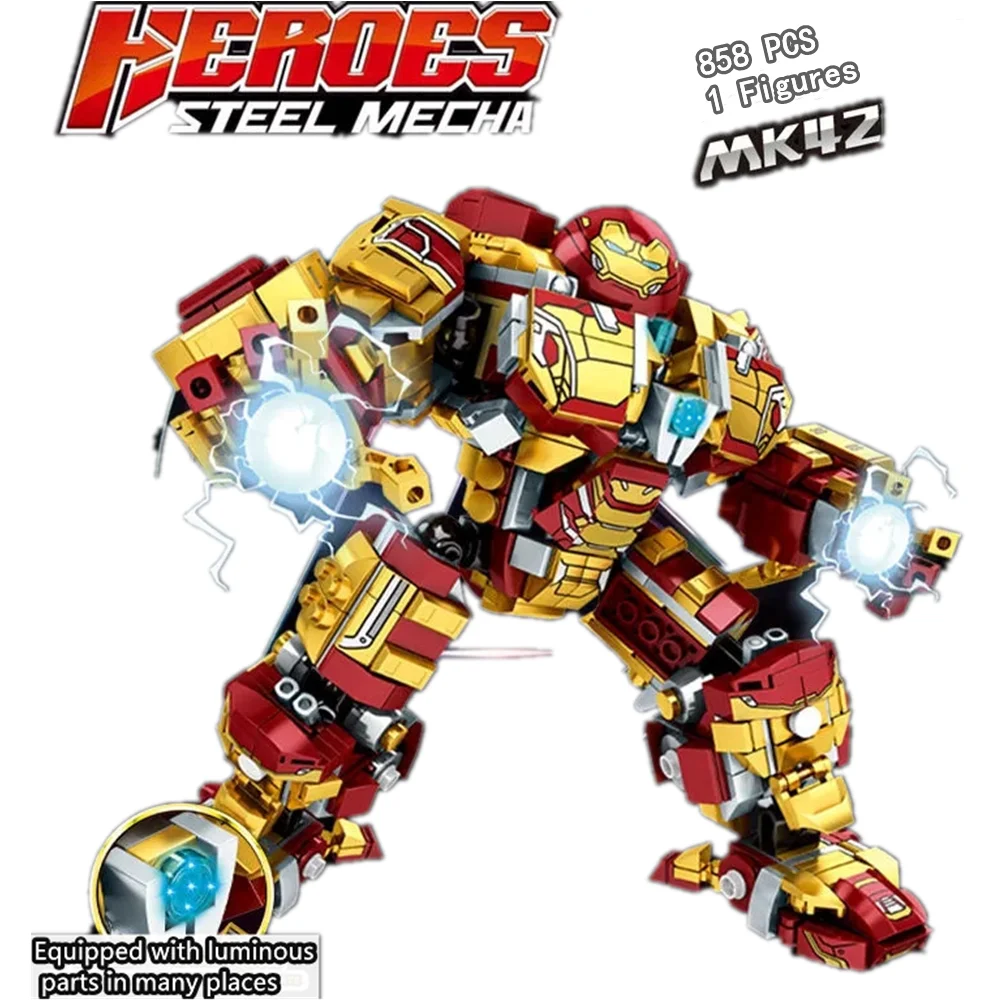 NEW Iron Man Super-Heros MK44 MK85 Robot Figures Ideas Heavy Mech Armor Model Figures Building Brick Block Gift Toy