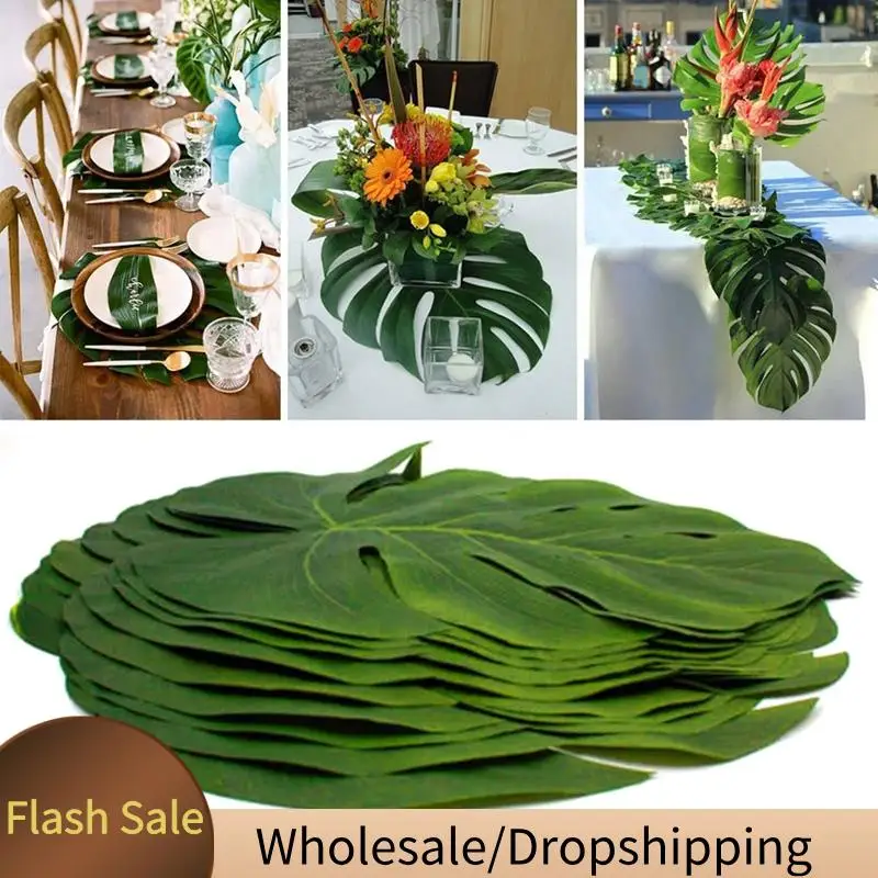 Artificial Tropical Palm Leaves Jungle Party Decoration Animal Summer Hawaiian Wedding Home Table Decor S Durable Easy To Use