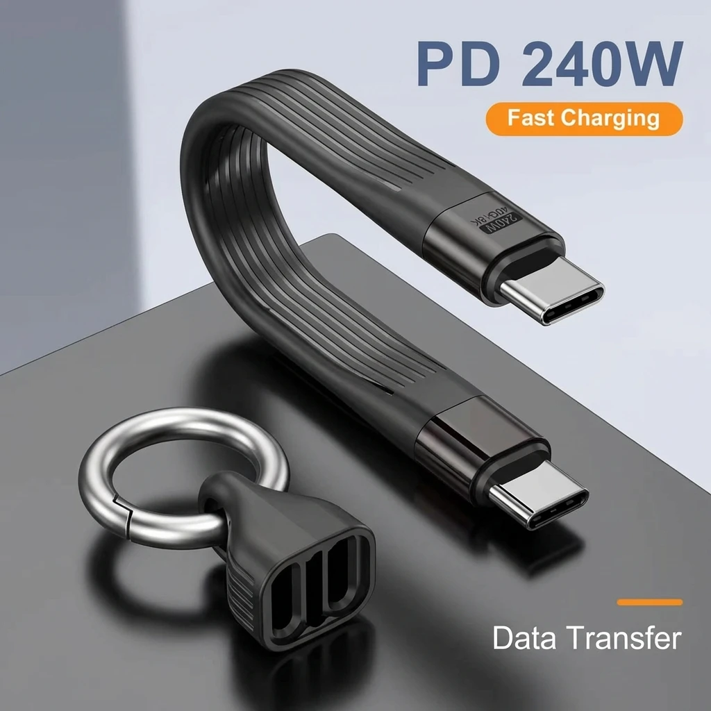 

Кабель Type-C 240W 40Gbps с брелоком, PD3.1 5A, 8K@60Hz, USB-C - USB, высокоскоростная синхронизация данных и быстрая зарядка